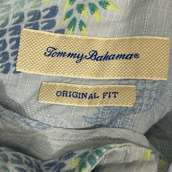 Tommy Bahama Blue Original Fit Short Sleeve Button 100% Silk SZ XXL - Picture 5 of 8